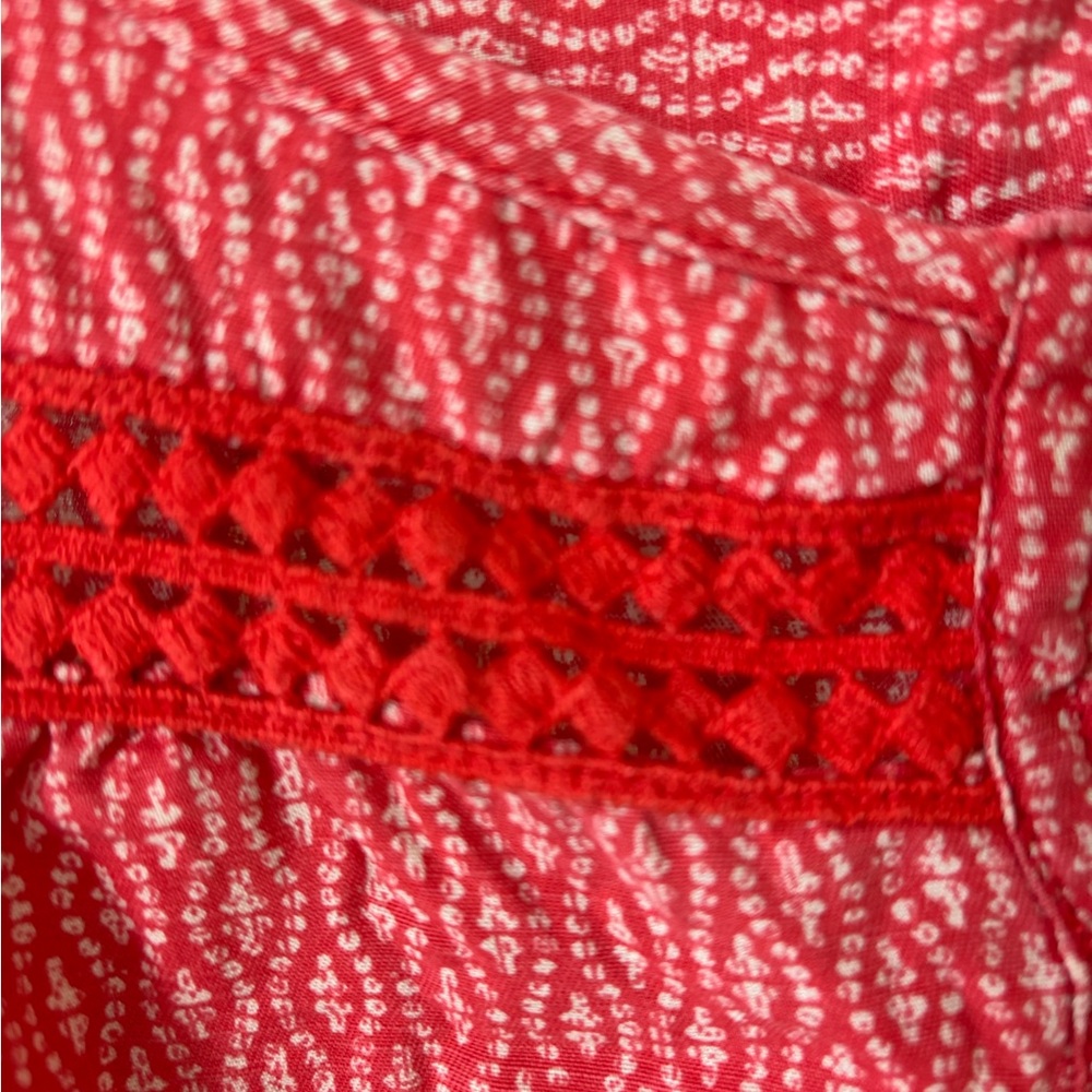 Toad&Co Vibrant Red Patterned Blouse - Picture 2 of 4